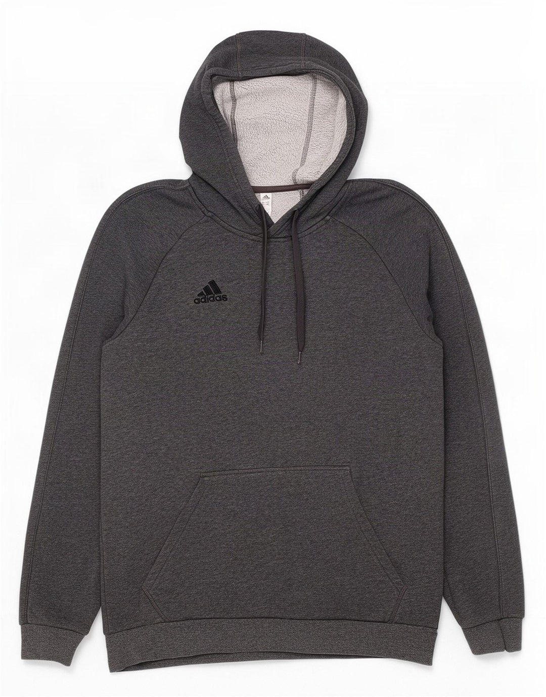 Adidas Mens Hoodie Jumper Medium Grey Flecked Cotton