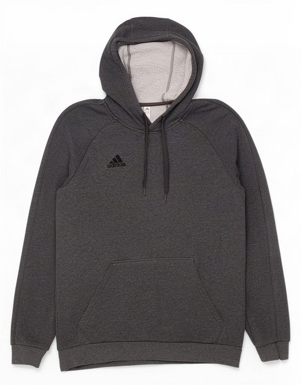Adidas Mens Hoodie Jumper Médio Cinza Algodão Flecked