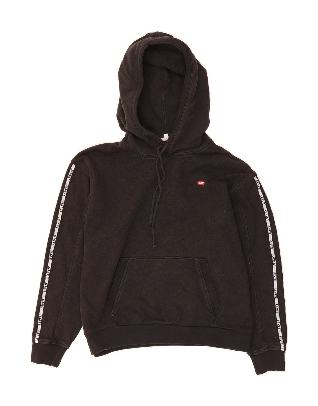 LEVI'S Mens Graphic Hoodie Jumper Small Black Vintage Levi's and Second-Hand Levi's from Messina Hembry 