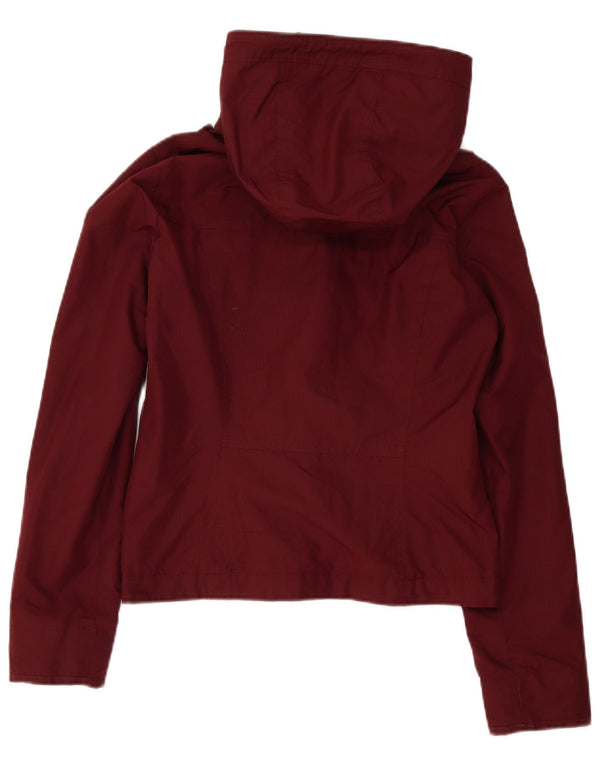 Hollister Damen Übergroße Crop Windjacke UK 10 Small Burgunderrot