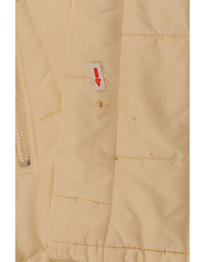 Moschino Womens Hooded Padded Coat UK 12 Medium Off White Polyester