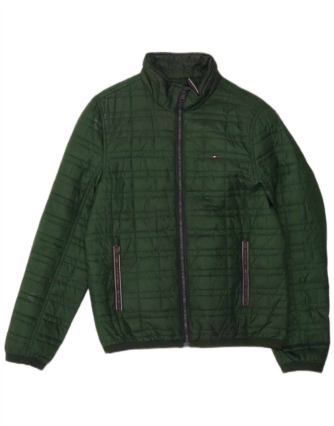 TOMMY HILFIGER Mens Padded Jacket UK 36 Small Green Nylon