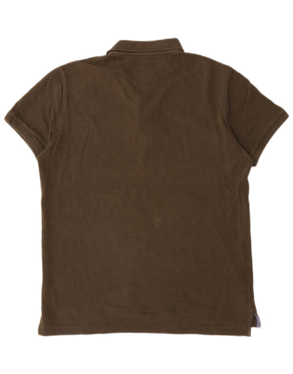 Massimo Dutti Mens Regular Fit Polo Shirt Medium Khaki Cotton