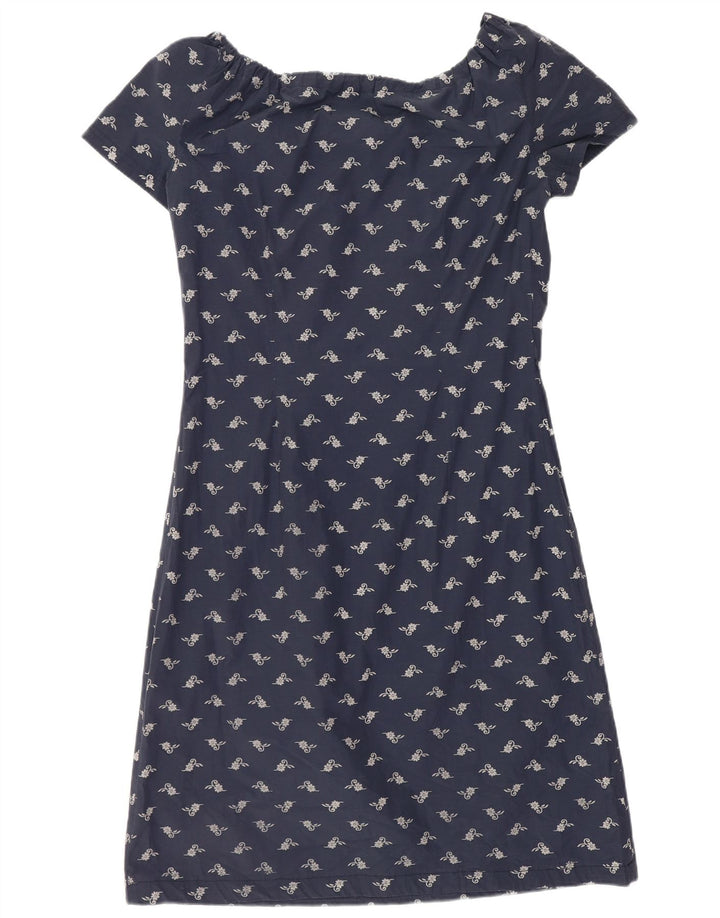 Superga Womens Off Shoulder Dress UK 8 Small Navy Blue