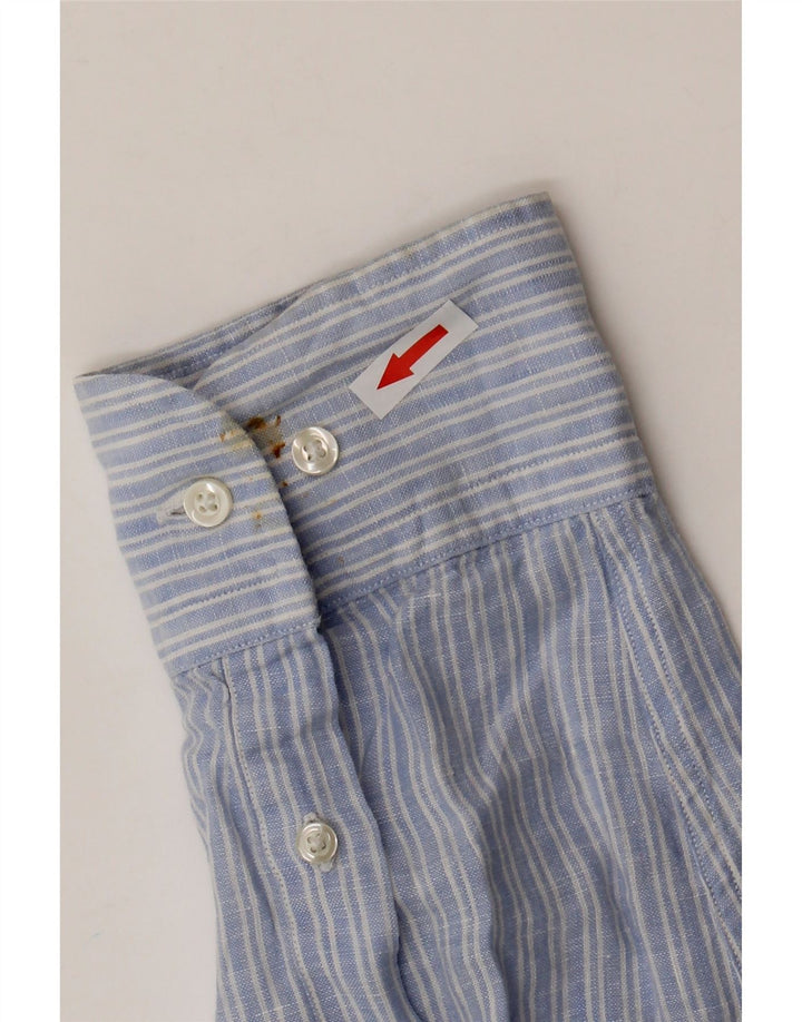 Massimo Dutti Mens Shirt XL Blue Pinstripe