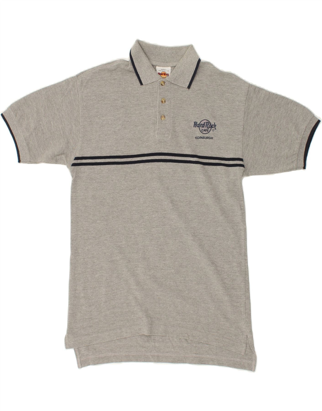 HARD ROCK CAFE Mens Edinburgh Polo Shirt Small Grey Cotton Vintage Hard Rock Cafe and Second-Hand Hard Rock Cafe from Messina Hembry 