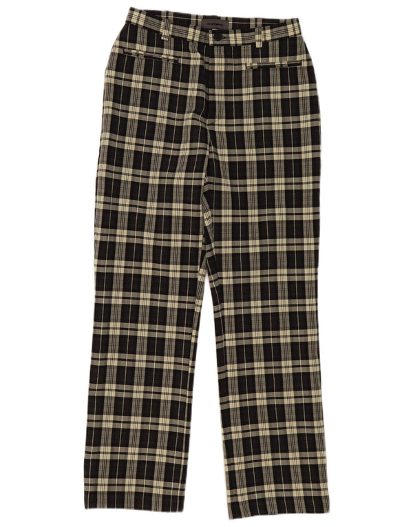 Zara Womens Trafaluc Casual Trousers EU 40 Medium W30 L28 Green Check