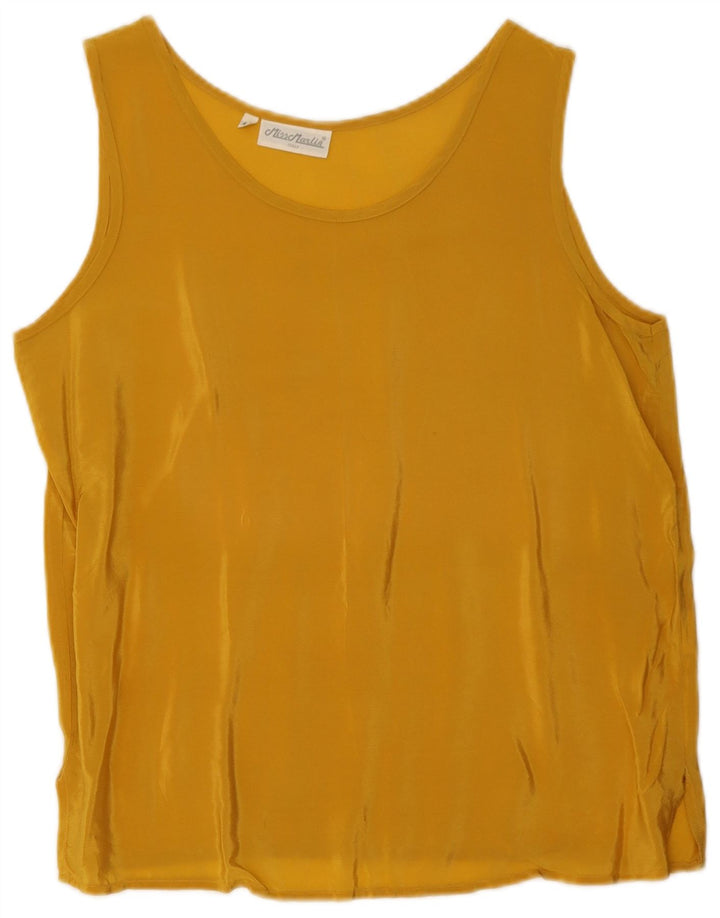 Vintage Womens Vest Top IT 44 Medium Yellow Silk