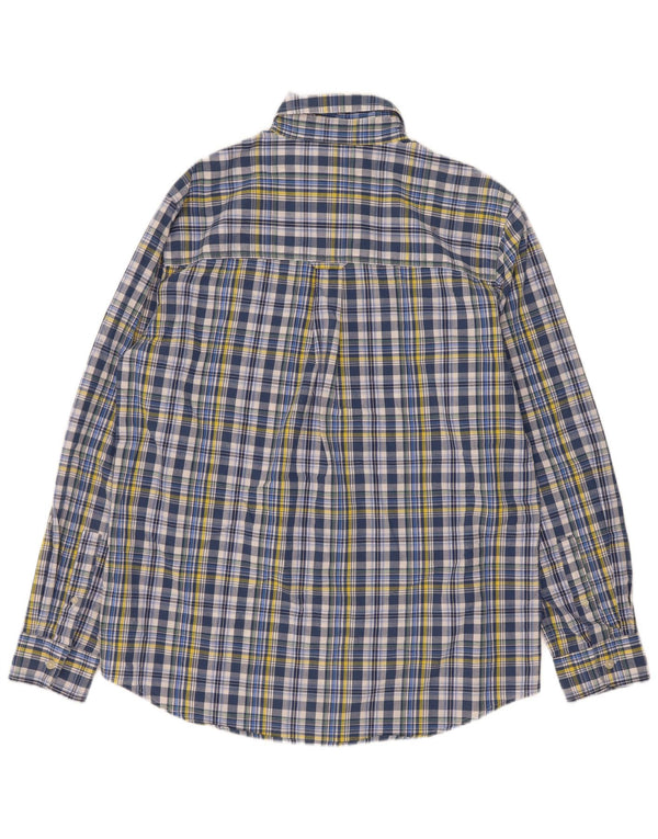 Chaps Ανδρικό πουκάμισο Easy Care Medium Blue Check Cotton