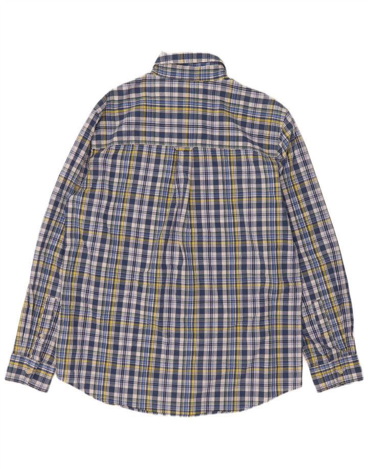 Chaps Ανδρικό πουκάμισο Easy Care Medium Blue Check Cotton
