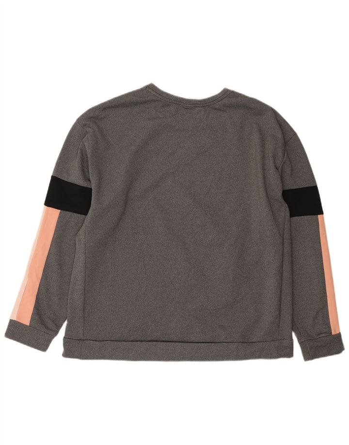 Felpa Nike da uomo in poliestere color block grigio medio