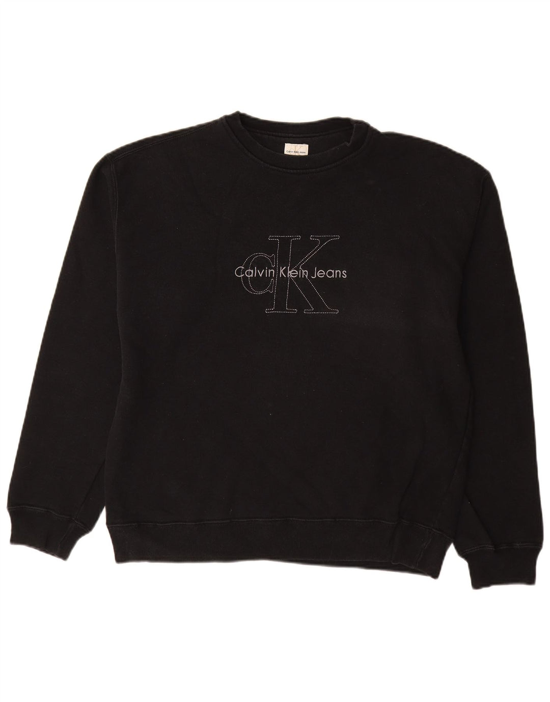 CALVIN KLEIN JEANS Mens Graphic Sweatshirt Jumper XL Black