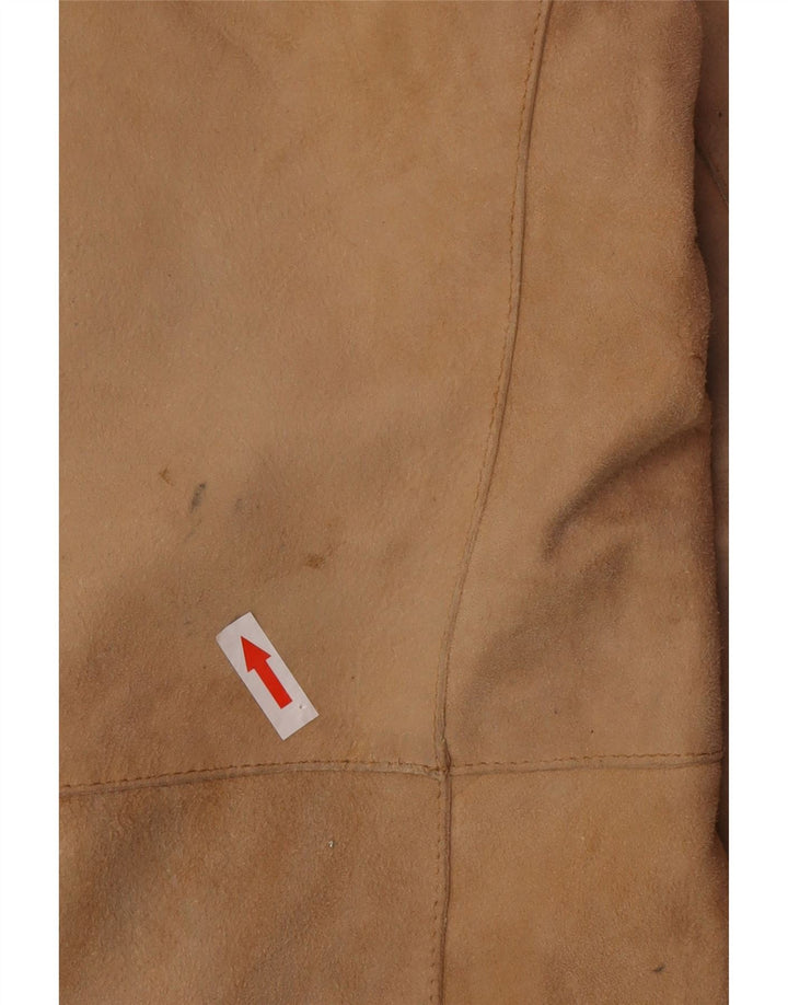 Vintage dame ruskindsfrakke UK 12 medium beige læder