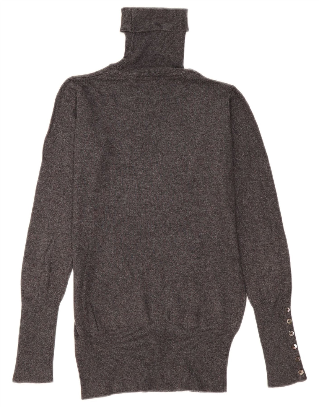 Zara Womens Roll Neck Jumper Sweater UK 10 Small Grey Rayon
