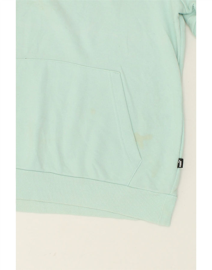 PUMA Womens Graphic Hoodie Jumper UK 14 Large Green Cotton | Vintage Puma | Thrift | Second-Hand Puma | Used Clothing | Messina Hembry 