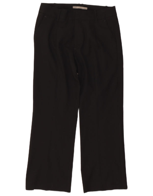 Gerade Chino-Hose für Damen von Zara, EU 44, XL, B34, L27, schwarze Viskose
