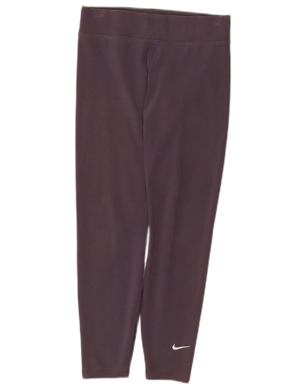 Nike Womens Leggings UK 10 Small Purple Cotton