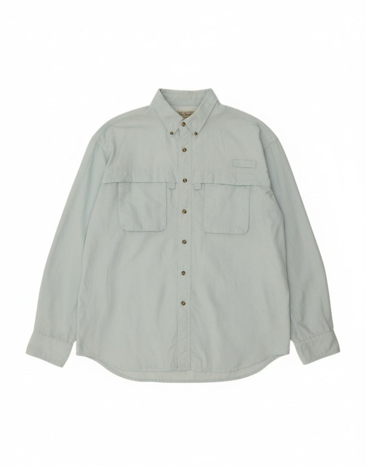 L.L.BEAN Mens Shirt XL Blue Nylon