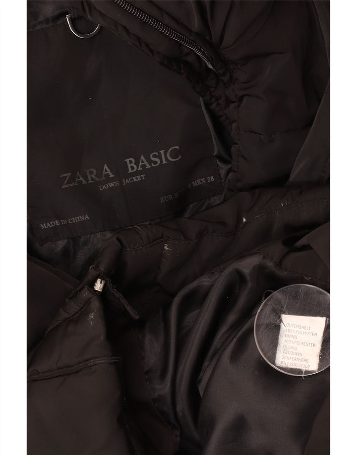 Zara Womens Padded Jacket UK 14 Medium Black Polyester