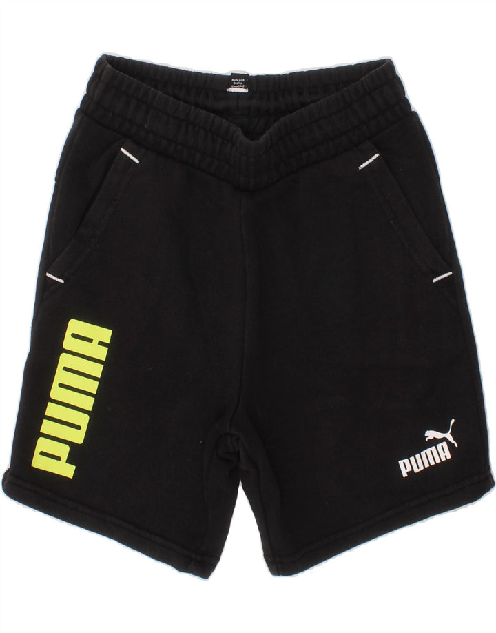 PUMA Boys Graphic Sport Shorts 9-10 Years Black Vintage Puma and Second-Hand Puma from Messina Hembry 