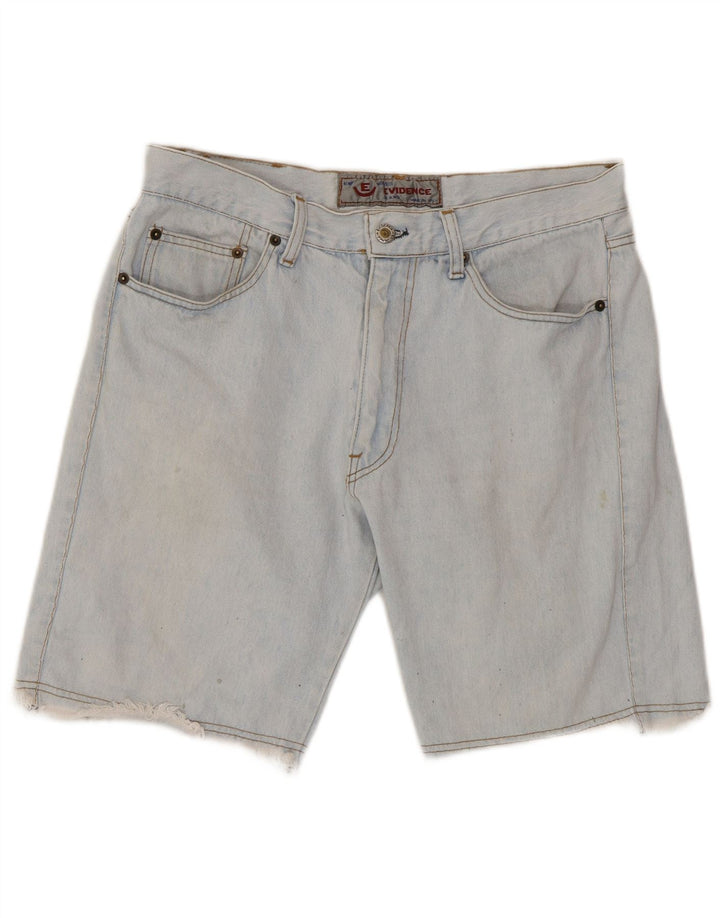 EVIDENCE Mens Denim Shorts W32 Medium Blue