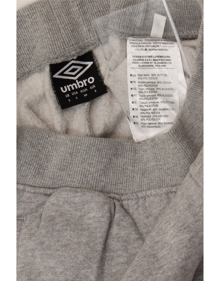 UMBRO Mens Graphic Crop Tracksuit Trousers Small  Grey Cotton