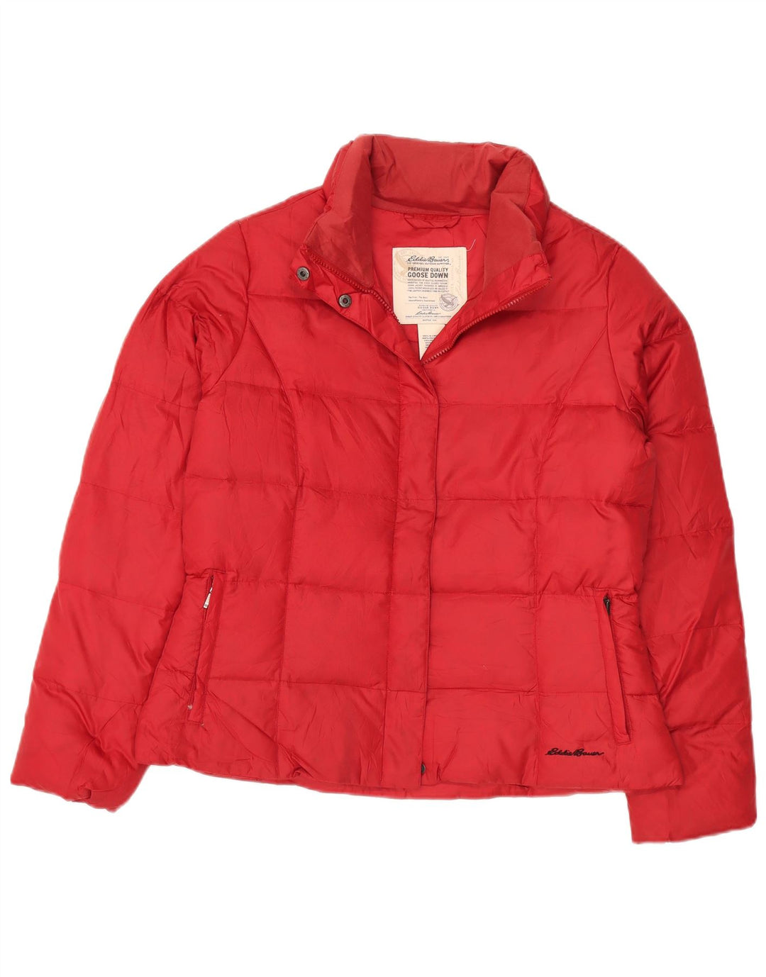 Eddie Bauer Damen Wattierte Jacke UK 16 Large Rot Polyester