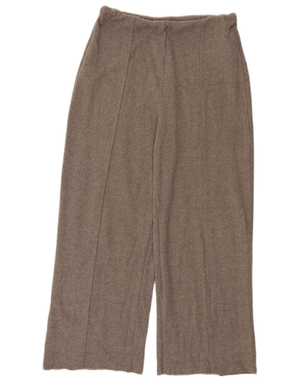 Zara Pantalon large taille haute pour femme UK 44 Gris moyen Polyester