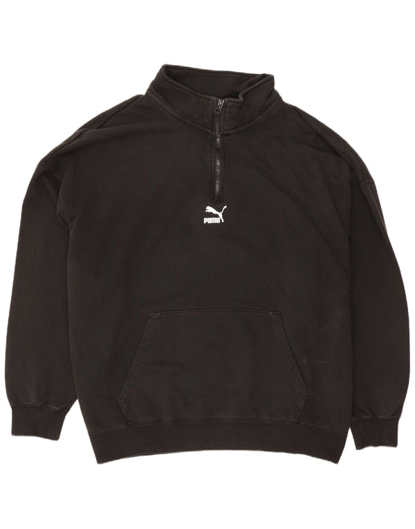 Puma Mens Zip Neck Sweatshirt Jumper 2XL Black