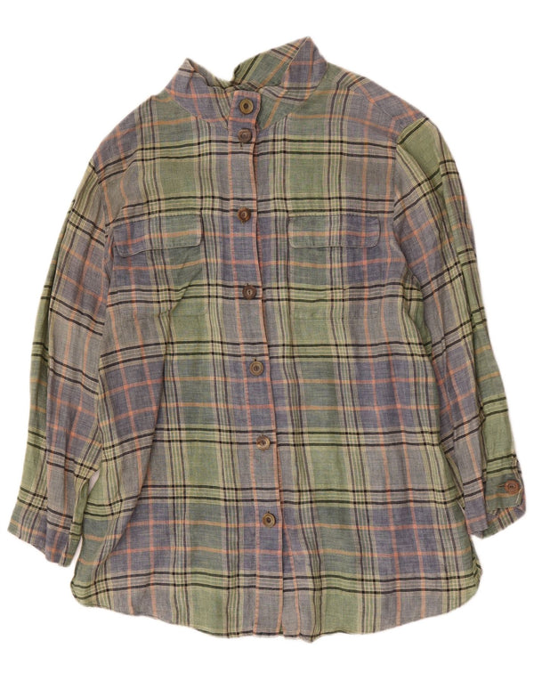 Mila Schon Chemise longue coupe ample pour femme IT 50 XL à carreaux verts
