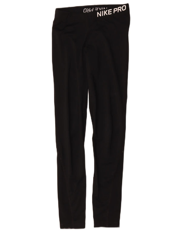 Nike Womens Graphic Leggings UK 12 Mittelschwarze Baumwolle