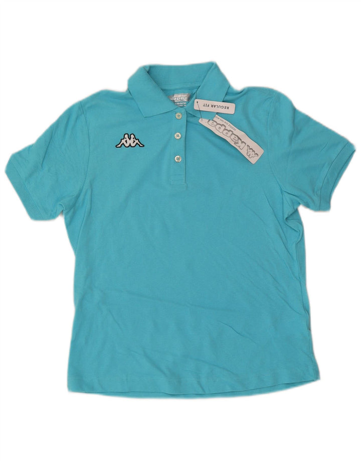 Kappa Dame Regular Fit Polo Shirt UK 14 Medium Blue Bomuld