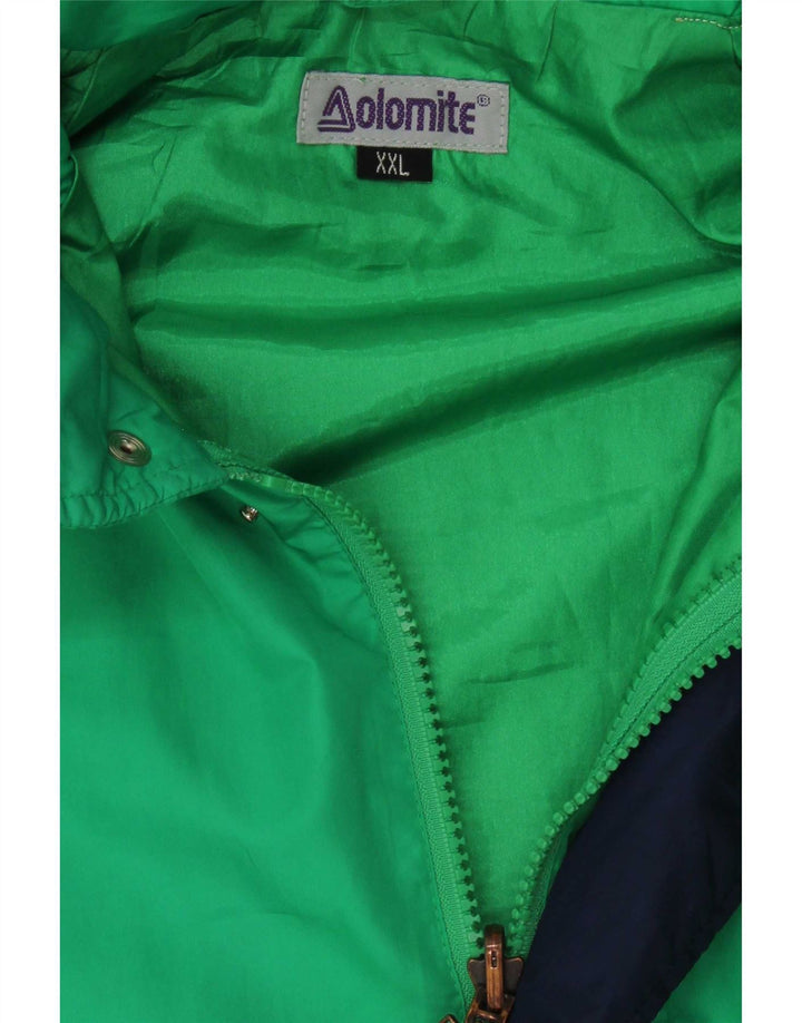 Dolomite Damen-Regenjacke mit Kapuze, UK 44 2XL, grünes Colourblock-Polyester