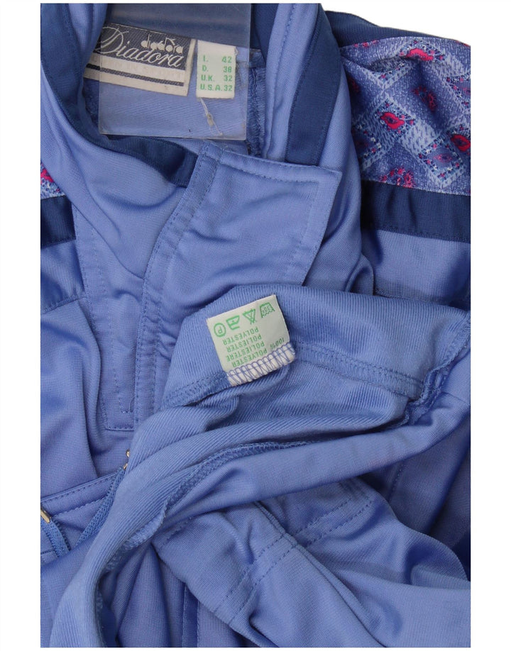 Diadora Womens Oversized træningsdragt Topjakke IT 42 Medium Blue Floral