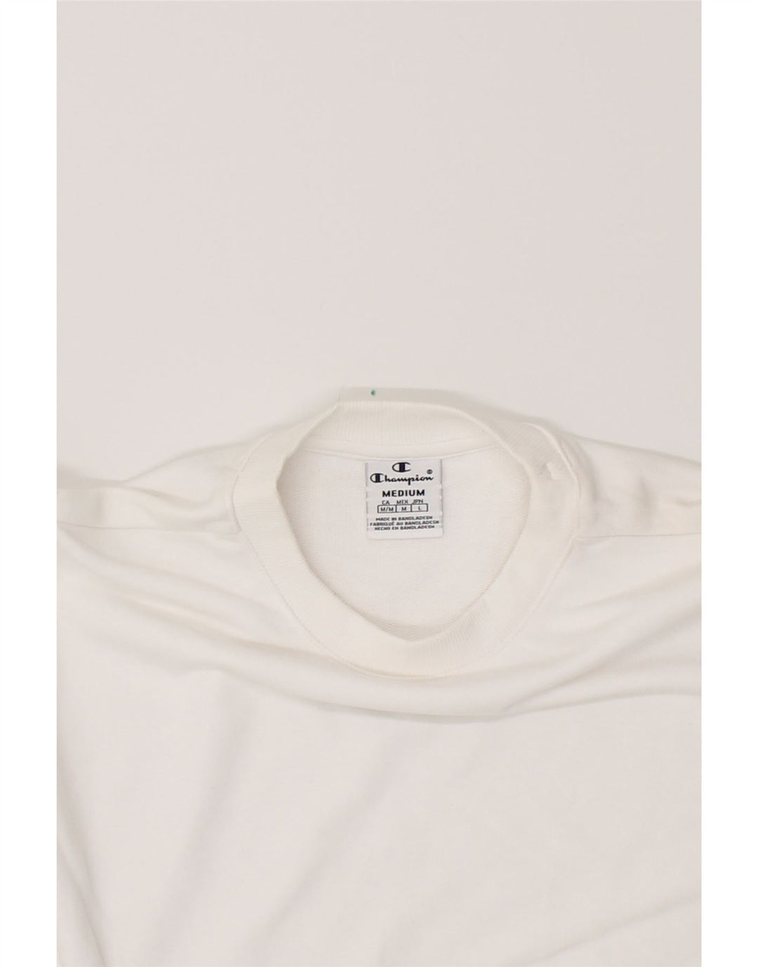 CHAMPION Womens Crop Sweatshirt Jumper UK 14 Medium White Cotton Vintage Champion and Second-Hand Champion from Messina Hembry 