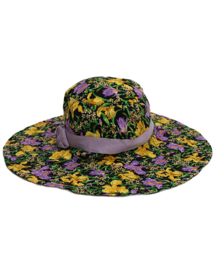 Guess Womens Graphic Bucket Hat Medium Multicoloured Floral Cotton Bohemian