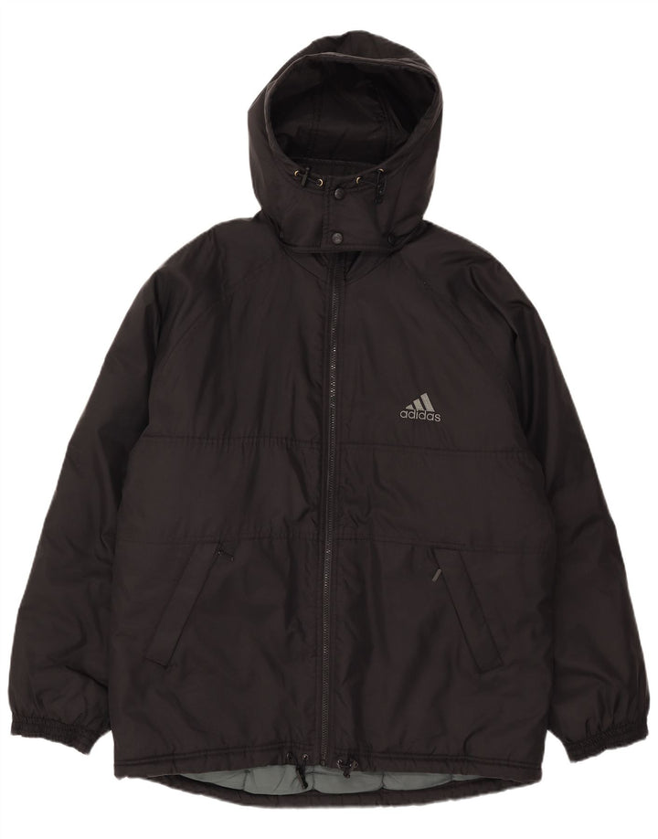 Męska wyściełana kurtka z kapturem Adidas Graphic UK 38/40 Średni czarny poliester
