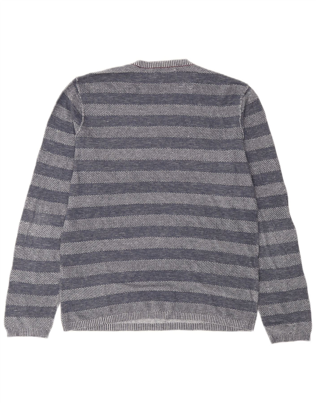 Jack & Jones Herren-Pullover mit Rundhalsausschnitt, mittelblau gestreift