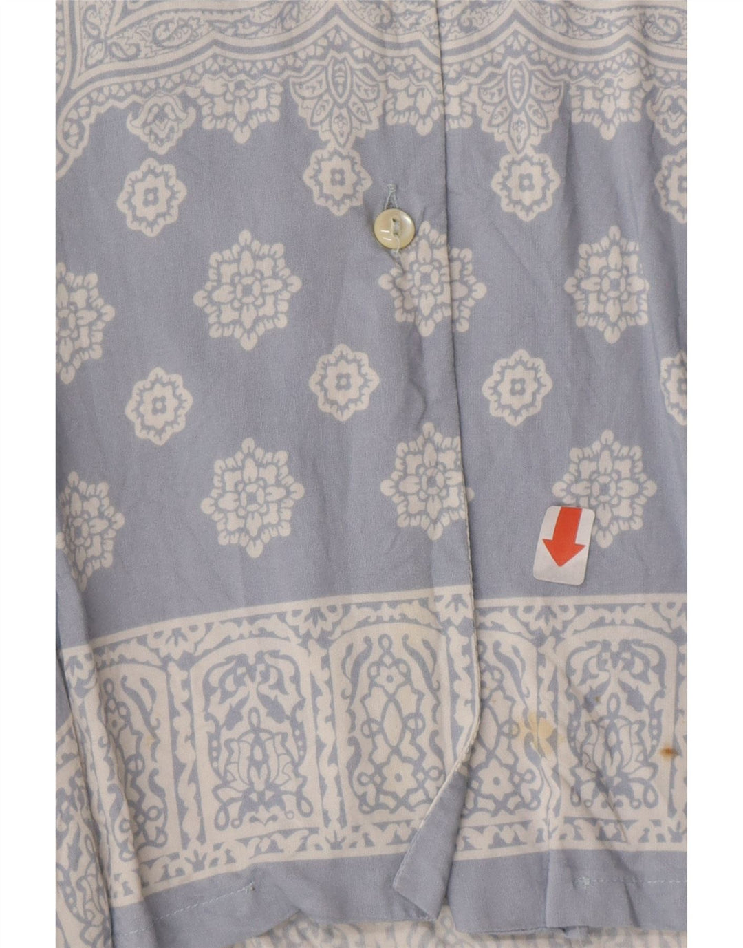VINTAGE Womens Shirt Blouse UK 12 Medium Blue Floral Vintage Vintage and Second-Hand Vintage from Messina Hembry 