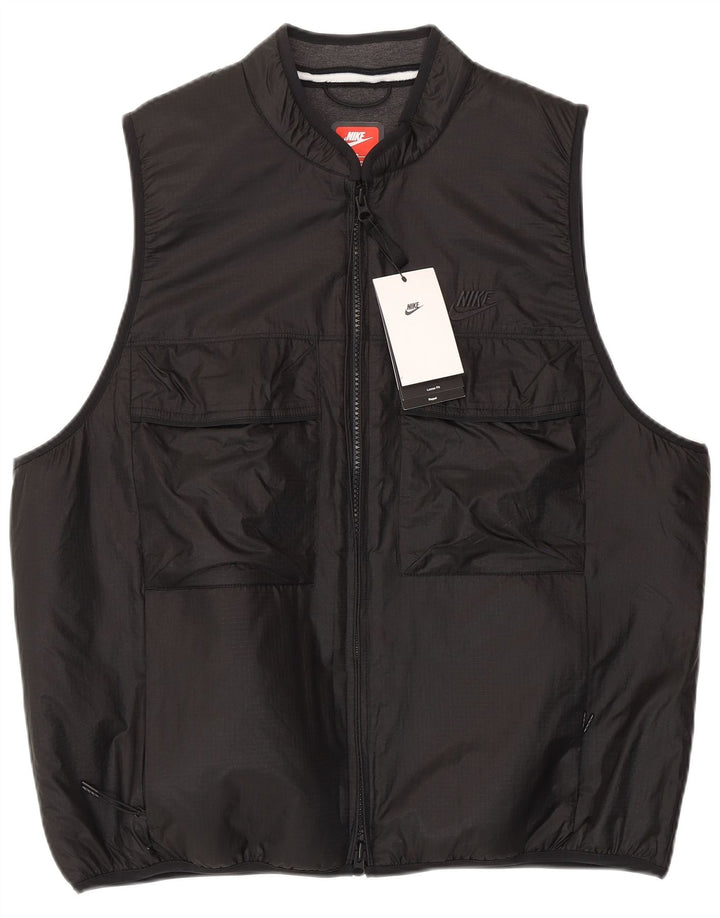 Gilet imbottito da uomo Nike UK 38 medio nylon nero