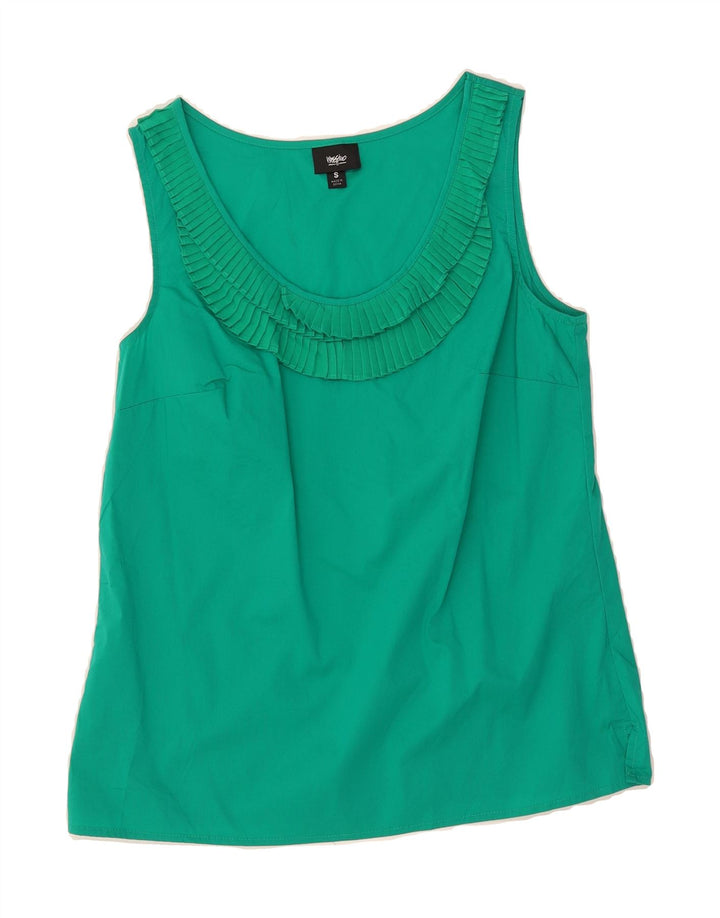 MOSSIMO Womens Sleeveless Blouse Top UK 10 Small Green Cotton Classic Vintage Mossimo and Second-Hand Mossimo from Messina Hembry 