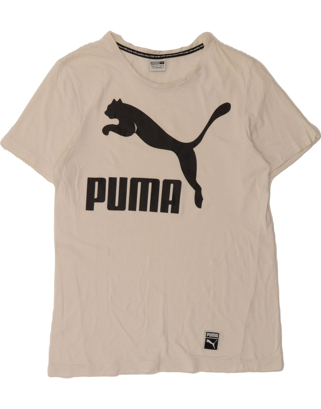 PUMA Mens Graphic T-Shirt Top Small White Vintage Puma and Second-Hand Puma from Messina Hembry 