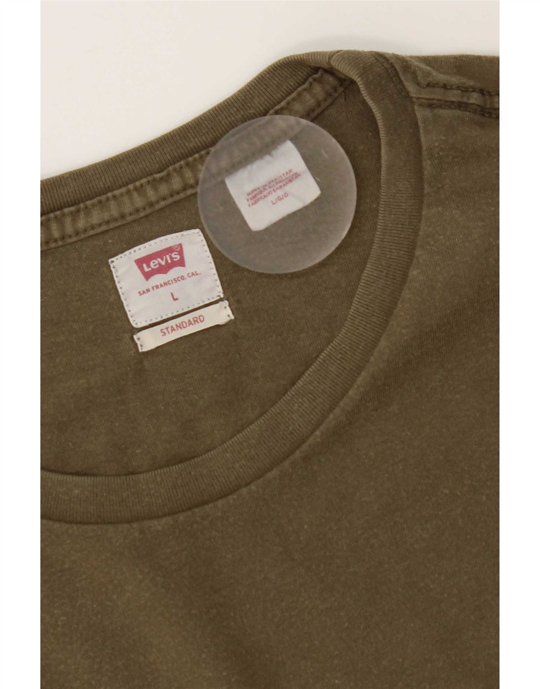 Levi's Mens Standard T-Shirt Top Large Khaki Cotton