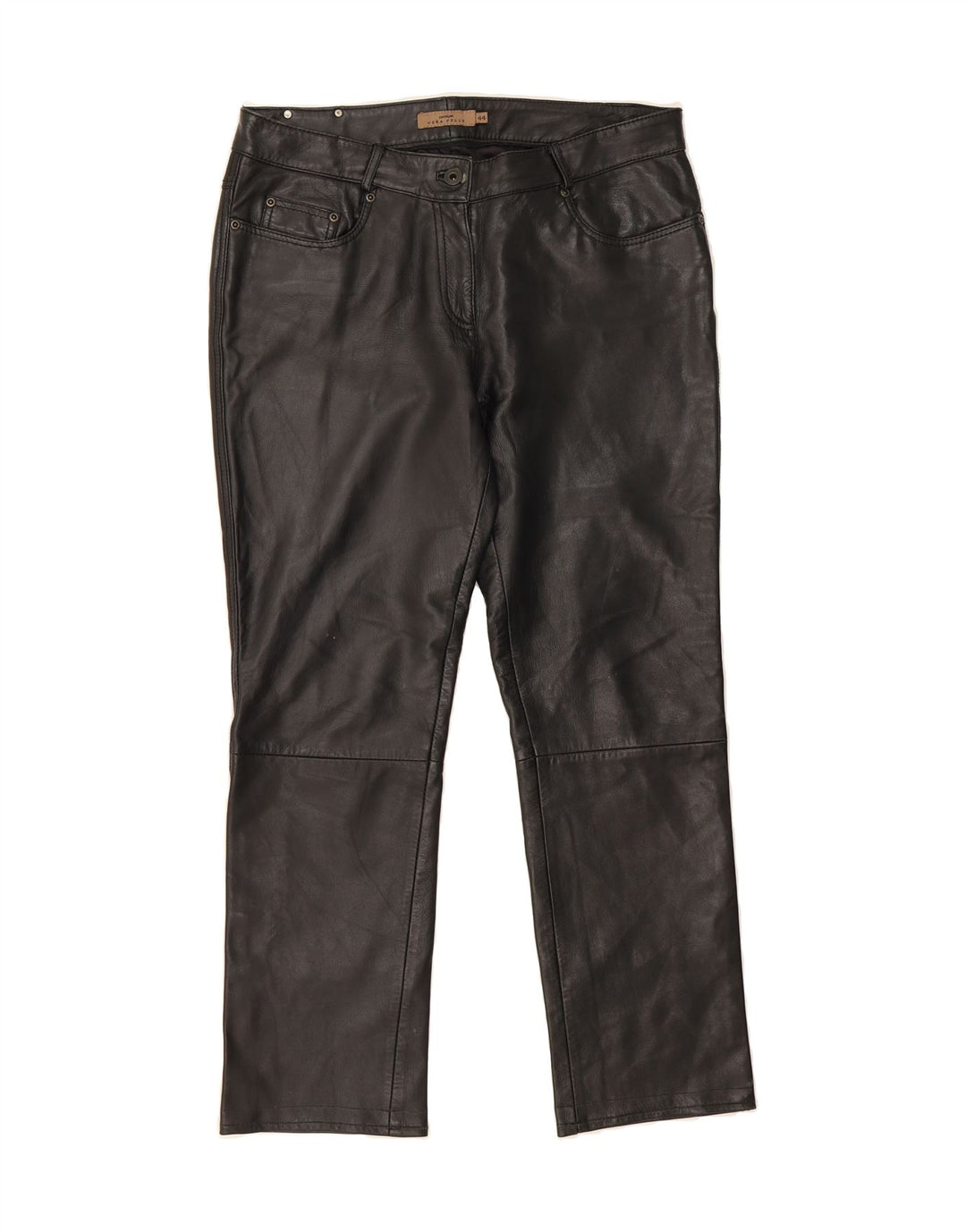CONBIPEL Womens Straight Trousers IT 44 Medium W30 L28 Black Leather Vintage Conbipel and Second-Hand Conbipel from Messina Hembry 