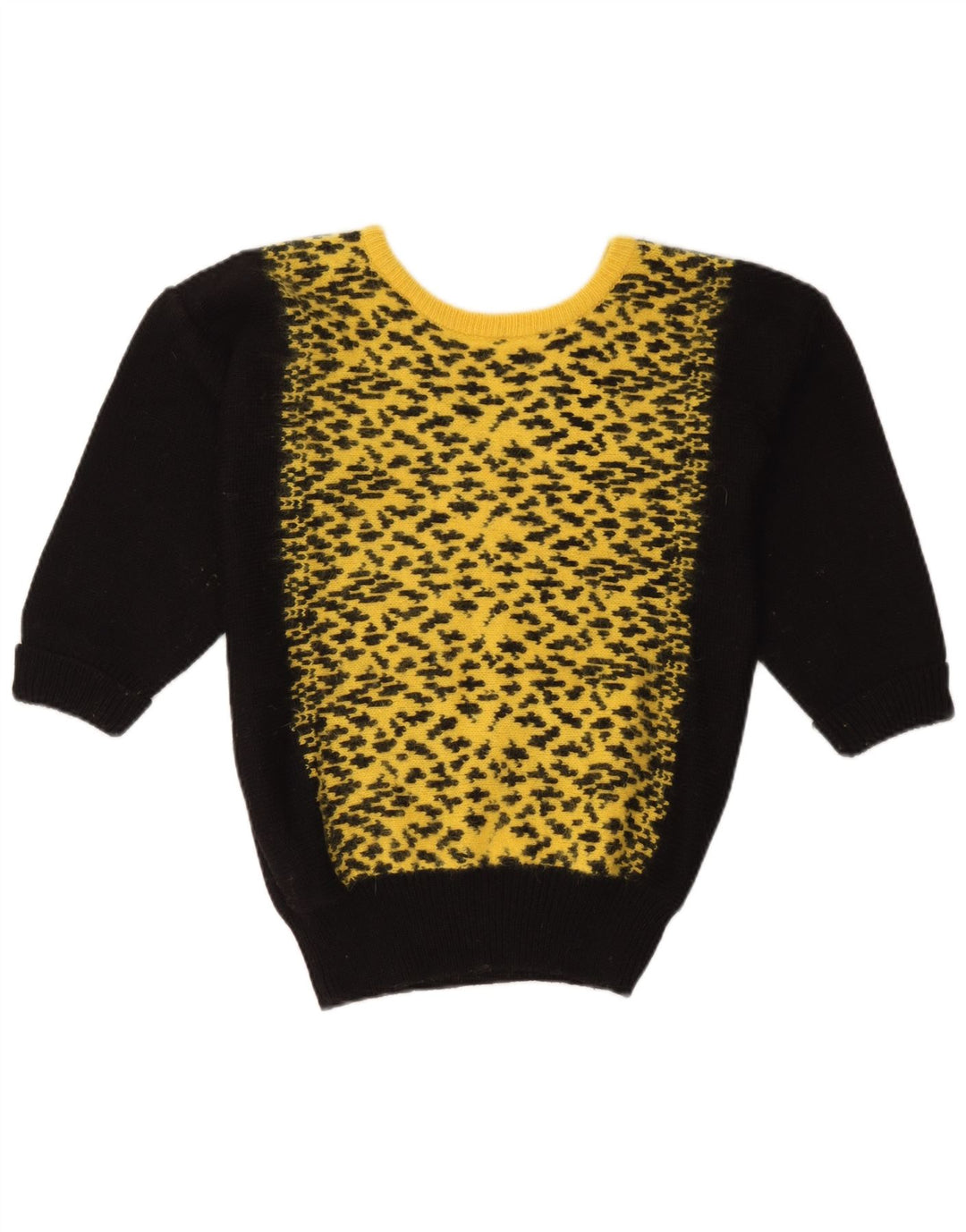 Oui Womens V-Neck Jumper Sweater UK 14 Medium Black Colourblock