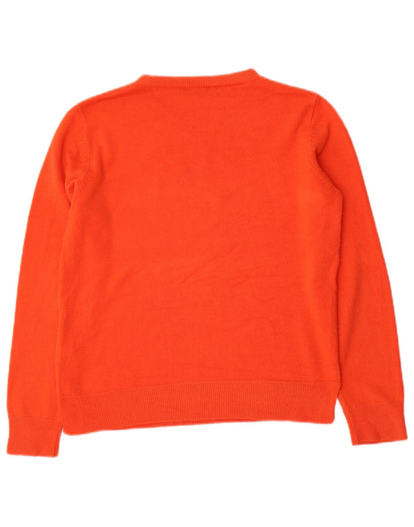 Maglione maglione con scollo a barca da donna Marks & Spencer UK 10 piccolo acrilico arancione