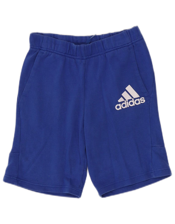 Adidas Boys Graphic Sport Shorts 13-14 Years Blue Cotton