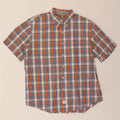 IZOD Mens Short Sleeve Shirt Large Orange Check Cotton Vintage Izod and Second-Hand Izod from Messina Hembry 