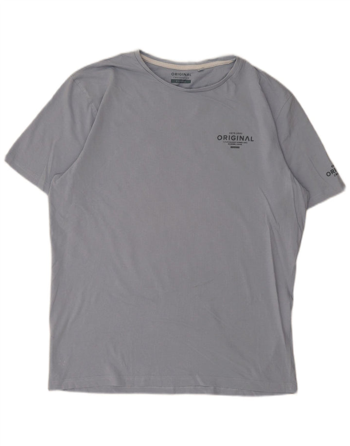 Jack & Jones Mens Graphic T-Shirt Top XL Blue