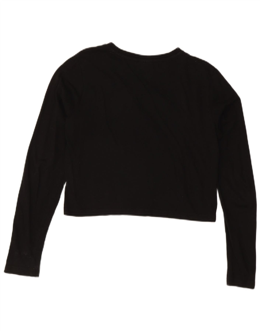 FILA Womens Crop Graphic Top Long Sleeve UK 14 Medium Black
